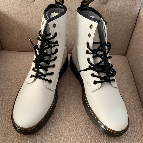 Dr. Martens White Zavala 8 Eyelet combat boots - Picture 3 of 11